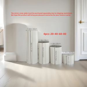 TEMU 4개입 - 종이 접이식 원통형 디스플레이 스탠드 | 로마 기둥 스타일 - (상단 아크릴 패널 미포함) 웨딩 데코, 생일 파티, 졸업식, 할로윈, 크리스마스 파티 세팅용