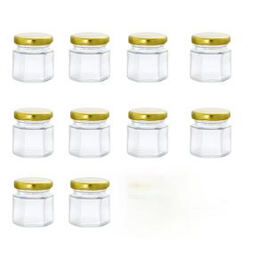 TEMU 고급스러운 45ml 육각형 병 10개 세트 - 잼, 꿀, 제비집, 오일 및 샘플 분배용