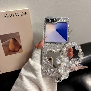 TEMU 폰 케이스: 하트 샤인 스트랩 포함, 삼성 갤럭시 Z 폴드 6 케이스, 갤럭시 Z 폴드 5/4 케이스, 갤럭시 Z 플립 5/6 케이스, 갤럭시 Z 플립 3/4 케이스, 갤럭시 Z 폴드 7 폴더블 폰 케이스, 갤럭시 Z 플립 7 폴더블 폰 케이스, 스마트폰 케이스, 생일 선물 또는 졸업 선물로 이상적