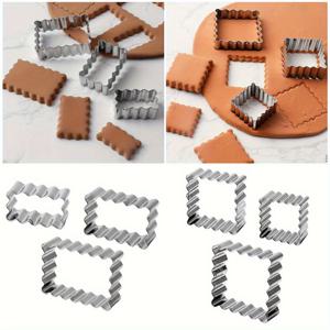 TEMU 6개 스테인리스 스틸 쿠키 커터 세트 - 직사각형 & 사각형 3가지 사이즈, Pa 모양 가장자리, 크리스마스, 할로윈, 파티용 - DIY 베이킹용 헤비듀티 Pa 타입 몰드 (/)