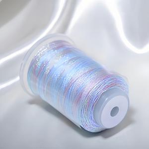 TEMU 반짝이는 그라데이션 직조 실 롤