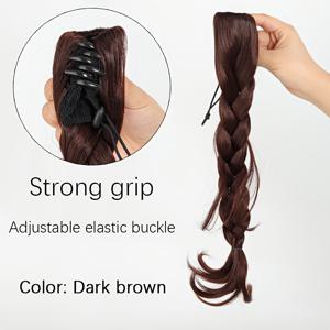 TEMU 클립형 드래곤 수염 물고기 꼬리 땋은 포니테일 가발 익스텐션