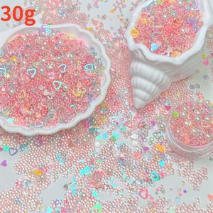 TEMU 30G 핑크 러브 시리즈 에폭시 레진 필러 - 버블 진주 효과의 모조 , 프로젝트, 수제 재료, 물방울 추가, 공예, 홈 데코, 창작 제작에 적합하며 글로스 엔드 특징
