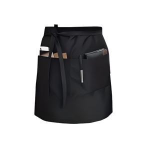 TEMU 셰프용 짧은 서버 앞치마 세트, 검정색 허리 앞치마 (3개 포켓 포함), 남녀 서버 모두에게 적합, 요리, 설거지, 청소, 페인팅, 정원 가꾸기 및 바베큐에 적합.