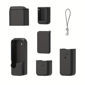 TEMU For DJi 포켓 3용 6피스 실리콘 보호 케이스 오스모 링무 포켓 스포츠 카메라 전체 충격 방지 스크래치 방지 커버 액세서리