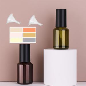 TEMU 할로윈 및 크리스마스 선물: 깔끔한 깔때기와 라벨이 포함된 60ml 리필 펌프 병 2개 세트 – 녹색 및 앰버 색상, 화장품 분배, 뷰티 제품 리필에 적합, 누수 방지, 메이크업 리필, 여행 필수품