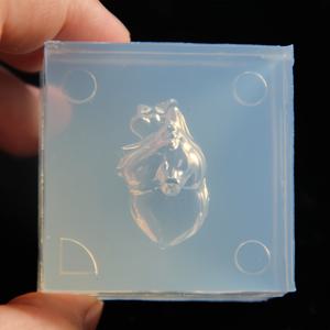 TEMU 3D 작은 하트 에폭시 레진 몰드 미니 불꽃 모델 수제 레진 액체 몰드 고휘도 실리콘 하트 불꽃 몰드 양면 AB 몰드