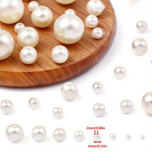 TEMU 약 3/4/5/6/8/10mm 라운드 라이스 화이트 아크릴 인조 비즈 & DIY 팔찌, 목걸이 및 직조 주얼리 제작용 비즈 세트 - 다용도 공예 액세서리 (51/102/204/501개)