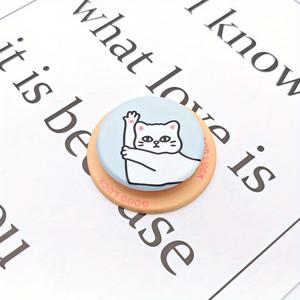 TEMU 1개 귀여운 동물 자석 휴대폰 홀더 - 사랑스러운 만화 동물 디자인, 강력한 자석 베이스, 내구성 있는 아크릴 소재, 스마트폰 및 태블릿에 적합, 가정 및 사무실 사용에 이상적, 귀여운 폰 케이스, 자석 그립 토크, 마그세프 그립 토크, 폰 홀더, 모바일 스탠드 홀더, 폰 스탠드|그립톡|케이스