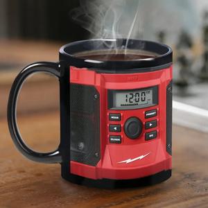 TEMU 1개입 2D 커피 머그컵, 블랙 외부 & 레드 내부 헤비듀티 세라믹 컵, 식기세척기 안전 - 아빠, 엄마, 주방 & 커피 바를 위한 이상적인 선물, 커피 컵 및 머그 세트, 머그컵, 여성을 위한 커피 머그, 보온 커피 컵