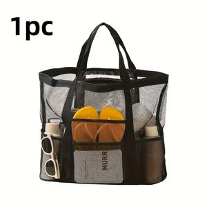 TEMU 1개 여성용 비치백, , 수납가방, 수납박스, 메이크업백 & 백팩 - 접이식, 대용량, 야외 여행용, 여행 필수품, 캠핑 필수품, 할로윈 데코, 크리스마스 데코, 가을 데코, 생일 데코