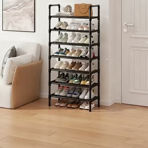 TEMU 18-24켤레용 헤비듀티 신발장 - 넓은 다층 스탠딩 디자인의 금속 신발 캐비닛, 공간절약형 쉬운 조립 신발 정리대, 현관, 복도, 작은 공간에 적합 - 하이힐, 부츠, 스니커즈용 휴대용 수납장