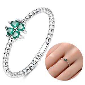 TEMU 925 스테인리스 실버 여성용 행운의 클로버 반지, 영원한 우아함의 조각, 간편하고 쌓을 수 있어 개인 스타일에 완벽, 발렌타인데이에 이상적