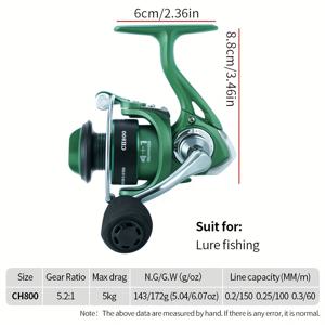 TEMU HUIDIAO CH500-800 미니 스피닝 릴 - 초경량 포켓 낚시릴, 제로 백래시, 컴팩트 스피닝 휠, 루어용, 민물 및 바닷물 적합, 송어, 배스, 파이크, 고등어 - 플라이 낚시 및 스핀 캐스팅에 이상적
