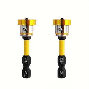 TEMU 2개 강력 자석 미끄럼 방지 드릴 비트, 자석 스크루드라이버 비트, S2 강철 자석 필립스 스크루드라이버 비트 스톱핑 링 포함, 스크류 도구, 하드우드 바닥, 천장, 드라이월 설치용