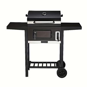 TEMU 숯불 바베큐 그릴, 접이식 트롤리 바베큐 숯불 그릴 정원용 무연 스토브 휴대용 캠핑 바베큐 그릴 야외용, 바베큐 그릴