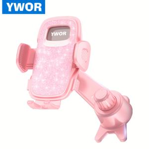 TEMU YWOR 핑크 차량 통풍구 휴대폰 거치대, [통풍구를 막지 않음, 에어컨의 쾌적함을 느껴보세요] 핸즈프리 범용 확장 클립 에어 폰 마운트, 아이폰 및 삼성 등 모든 휴대폰과 호환