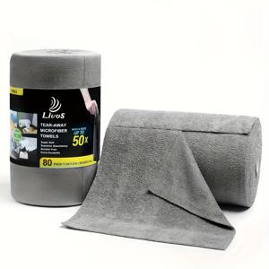 TEMU 157.48인치 재사용 가능한 마이크로파이버 청소 천 1롤, 주방 청소 블랙 테크놀로지! 두꺼운 타월 롤 행주, 원스텝 흡수 및 오일 잠금 오염 제거, 주방, 창문, 차량, 컵 천, 찢어지지 않는 건조 적합