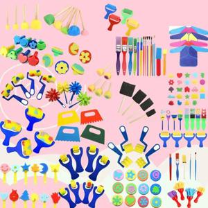 TEMU 17개 세트, 다양한 페인팅 스펀지 스탬프, 브러쉬, 예술적인 버섯 롤러, 인쇄용 스펀지 스틱, 그리고 낙서 페인트 도구. 버섯 머리와 함께 예술적인 페인팅 및 인쇄를 위한 원형 스펀지 브러쉬와 스탬프 포함