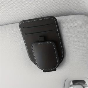 TEMU 패셔너블 PU 가죽 선바이저 정리 클립 - 선글라스, 가스 카드, 티켓 등 다용도 박스, 컴팩트 사이즈와 대용량 자동차 액세서리, 4가지 색상 제공