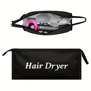 TEMU 1개 헤어 드라이어 & 스타일링 도구 보관 가방 - 헤비듀티 헤어 스트레이트너 케이스, 드로스트링 클로저, 여행, 집, 호텔용 컬링 아이언 파우치 - 헤어 컬러, 플랫 아이언, 블로우 드라이어 호환 (컴팩트 & 내구성)