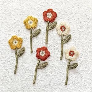 TEMU 공예 용품 및 재봉 제품 - 플로럴 패브릭 패치 6개 세트, 다리미로 부착 가능한 의류 장식, 데님 재킷 장식 용품