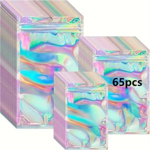 TEMU 65개 투명 재밀봉 가능 백, 투명 창이 있는 재사용 가능한 지퍼락 백, 보관 백, 주얼리 포장 백, 네일 아트 밀봉 백, 선물 포장 백, 공구 보관 백