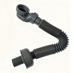 TEMU 1 1/2인치 P 트랩이 있는 저고도 유연한 욕조 배수구, 욕조, 샤워기 및 세면대 배수 파이프 연장에 적합, 독립형 욕조 및 세면대용|욕조