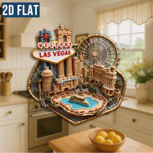 TEMU 1개 라스베가스 냉장고 자석 - 시저스 팰리스 & 하이 롤러 관람차, 아이코닉 웰컴 사인 & 코요테 네바다 사막 디자인 - 아크릴 미니 여행 기념품, 라스베가스 테마 선물, 냉장고, 사무실 또는 장식용 (라스베가스 팬들), 2D 평면