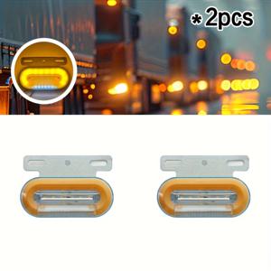 TEMU 자동차 측정등 2개, LED 직사각형 트럭 측면등, 전압 12-24V 트럭 측면 신호등 장식등, 간편한 설치, 나사 포함, 다양한 차량에 적합