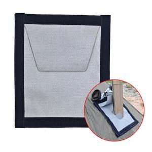 TEMU 1개, 이중 레이어 유리 섬유 단열재로 제작된 방화 패치. 고온에 강한 디자인. 이 튼튼한 액세서리는 텐트 스토브 파이프 구멍에 적합하며, 야외 캠핑 및 화덕에 적합하며, 흰색 메시가 특징입니다.