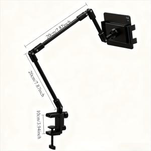 TEMU 1/6/12/60분 모드 (모드 없음) 조절 가능한 침대용 휴대폰 거치대, 원클릭 접이식, 강력한 메탈 프레임 및 클램프 베이스, 스마트폰/태블릿 호환, 핸즈프리 TV/영화 감상 지원, 싱글/더블 침대 적합|접이식침대|간이침대