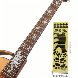 TEMU 기타 프렛보드 스티커, 목 및 헤드스톡 장식 인레이, 기타 표면 손상 및 페인트 찢김을 덮을 수 있습니다. 독특한 고양이 발자국 프린트 디자인은 쉽게 부착 및 제거할 수 있으며 떨어지지 않아 음악 축제에 적합합니다.