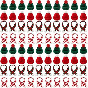 TEMU 80개 미니 니트 모자와 스카프 세트, 크리스마스 트리 장식, 수제 크리스마스 장식, DIY 공예 아트, 병, 크리스마스 트리, DIY 공예, 크리스마스 휴일 활동 장식, 축제 장식, 휴일 장식, 축제 스타일, 미니어처 장식, 패브릭 소재, 장인 장식, 매달기 장식, DIY 애호가, 공예 애호가에게 이상적