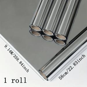 TEMU 반사 미러 선물 포장지 10야드 - 꽃 장식, 미술 및 공예, 프로젝트용 반짝이는 플로럴 디자인 - 플라스틱 재질, 동물 비료, 모든 행사에 적합