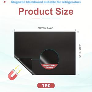 TEMU 특대형 60cm x 40cm 재사용 가능 자석 칠판 스티커, 무광 마감 패널, 젖은 천으로 지울 수 있음, 냉장고 주방 메뉴, 메모 및 창의적인 초크 아트에 적합, 자석 보드, 자석 벽 장식, 자석 벽 아트, 자석 벽화