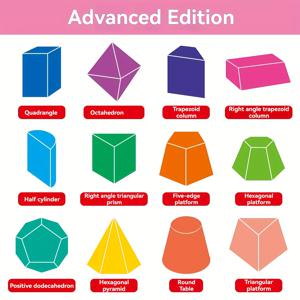 TEMU 24종류의 로프 모델 수학 기하학 교구 (업그레이드 버전 + 비디오 분석) / 신형 입체 기하학 디스플레이 키트. 수학 수업 | 2D에서 3D로의 변환, 표면 면적 연습