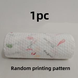 TEMU 랜덤 프린트 30매/롤 다용도 주방 타월 - 재사용 가능한 부직포 타월, 습식 및 건식 사용, 튼튼하고 내구성, 여행 필수품, 가정 청소에 적합 (다양한 스타일) 게으른 행주 주방용 페이퍼 타월, 주방용 페이퍼 타월|물티슈