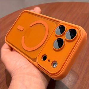 TEMU 휴대폰 케이스 - 아이폰 17 Pro Max Air 16 15 14 13 12 11 Pro Max Plus에 적합한 고급 마그네틱 무선 충전 휴대폰 케이스, 무광 반투명 하드 백 아머 충격 방지 카메라 렌즈 보호 커버