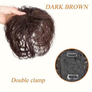 TEMU 여성을 위한 6인치 짧은 곱슬 클립인 헤어피스 - 웨이브 텍스처의 로맨틱 클립인 가발 스타일, 스타일링 및 관리 용이, 볼륨 및 깊이를 추가, 일상 또는 특별한 날에 적합, 턱수염, 노안을 가리기 이상적