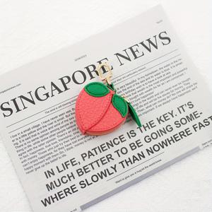 TEMU 복숭아 키체인 지갑 & 미니 코인 포켓 동전 지갑 - 키, 현금, 카드용 컴팩트 핸드백 액세서리 - 내구성 있는 오일 엣지 (예: 호주 스페셜 시리즈 스타일)