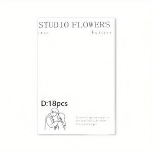 TEMU 세련되고 미니멀한 플로럴 포장지 18매, 영어 글자가 있는 우아한 종이, 꽃다발에 완벽한 로맨틱한 흰색 종이