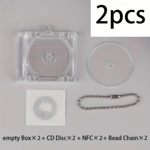 TEMU 6/2개 미니 직사각형 투명 음악 테마 CD 케이스 키체인 NFC 태그 포함, 백팩 액세서리용 빈 DIY 키체인, 폰 태그 & 테크 선물, 귀여운 키체인, 폰 액세서리, 음악 테마 디자인, 수집용 키체인, 내구성 있는 키체인