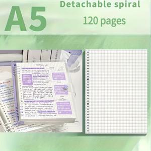 TEMU A5 투명 소프트 커버 루스리프 격자 노트 (무늬 페이지, 분리형 스프링 제본, 디자인), 일상적인 사무용품에 적합, 완벽한 선물, 판타지 테마, 스타일