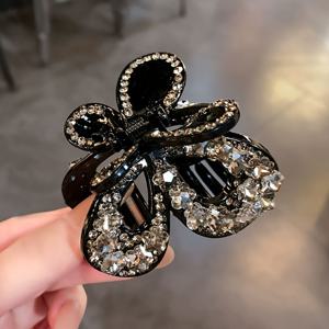 TEMU 1개 대형 우아한 나비 라인스톤 헤어클립 여성용 - 반짝이는 헤어핀 베이스 & 반짝임, 업스타일, 포니테일, 땋은 머리에 적합 - 크리스마스, 발렌타인데이, 어머니날 선물