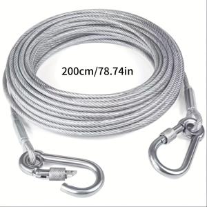 TEMU 내구성 강한 스테인리스 스틸 접이식 빨래 건조대/빨래줄 - 대형 590.55인치(3937.7cm) 길이, 2mm 두께 녹방지, 실내/야외, 캠핑, 욕실, 기숙사용 - 크리스마스, 새해 선물로 이상적인 빨래줄, 옷걸이