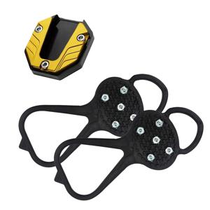 TEMU 1세트 알루미늄 합금 발판 미끄럼방지 패드 범용 확장형 삼각대 + 얼음 눈 미끄럼방지 신발 체인 5톱니 고무 미끄럼방지 못 신발커버 겨울용 스쿠터 라이딩 액세서리