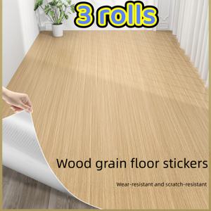 TEMU 3롤 엑스트라 와이드 자가 점착식 바닥 벽지 - 실내외 방수 비닐 바닥 타일, 사실적인 나무결 질감, 간편한 떼어내고 붙이는 바닥재, 침실, 거실, 주방의 바닥과 벽 장식 및 리모델링에 적합