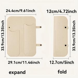 TEMU 멀티 툴 헤어 도구 정리함 | 듀얼 포켓이 있는 컴팩트한 여행용 디자인, 헤어 드라이어 및 스타일링 도구를 위한 내열 펠트 보관 가방, 전문 스타일리스트 여행 액세서리, HEART LEAF의 카키 색상