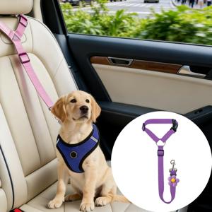TEMU 내구성 강화 충격 방지 잠금 장치 강아지 카시트 벨트 - 조절 가능한 차량 안전 시스템 & 안전한 리드 포함 - , 택시용 강아지 여행 액세서리 - 세탁기 사용 가능 (손세탁 권장) 강아지 안전 시스템